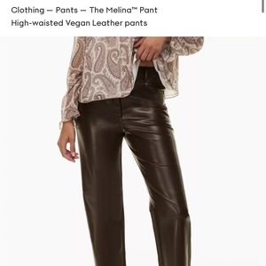 Aritzia Melina Vegan Leather Pants